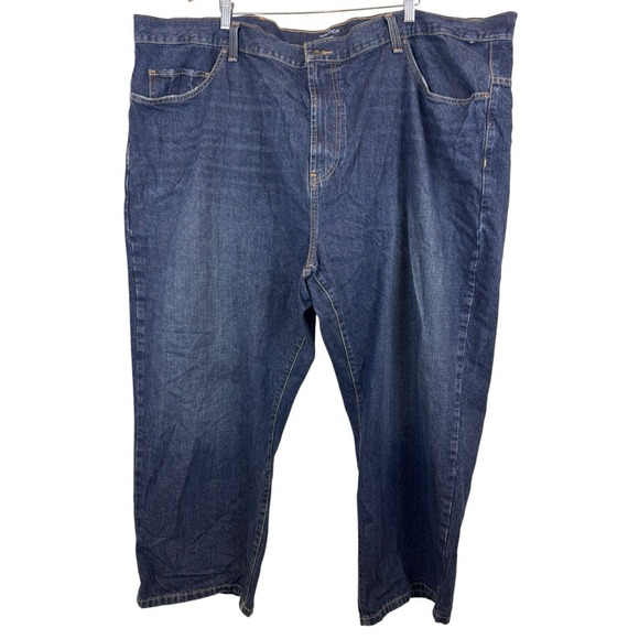 Nautica Jeans Mens 52x28 Blue Dark Wash Big & Tall Straight Leg Relaxed Fit - Picture 1 of 8